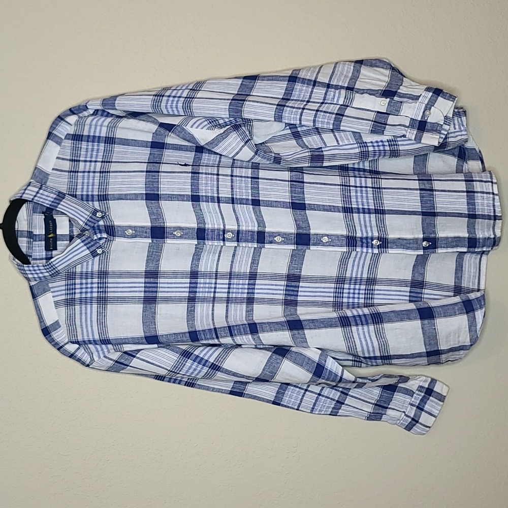 Ralph Lauren 100% Linen Plaid Shirt